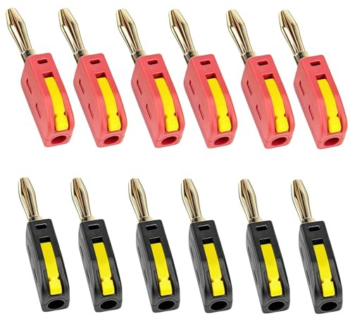 BAIFULAI 12 Stück 4mm Bananenstecker: 32A Bananenstecker Lautsprecher Schnellanschluss Banana Plug Konverter für Receiver Stereoanlagen Kabel Boxen Endstufen