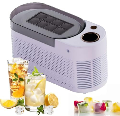 Macchina Per Il Ghiaccio Da Banco, Macchina Per Il Ghiaccio Con Adattatore 12v E Cavo Di Alimentazione Per Auto, 8 Cubetti Di Ghiaccio In 10 Minuti, Macchina Per Il Ghiaccio Elettrica,purple
