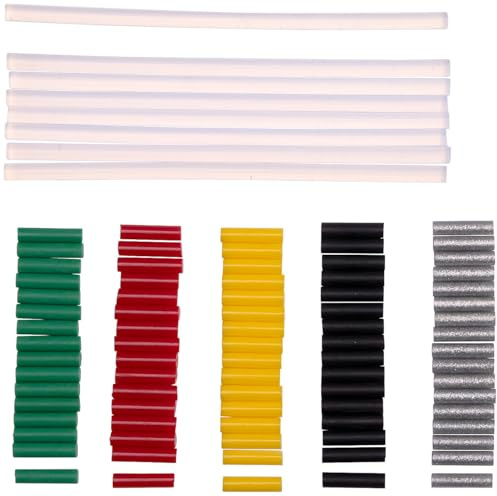 AGT Heissklebe-Stift: 88er-Set farbige Klebesticks für Heißklebestifte mit Ø 7 mm (Akku Heißklebestift, Akku-Heißklebepistole kabellos, USB)