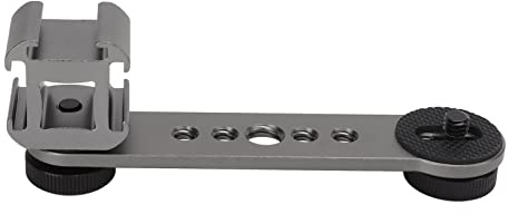 XZXCVN Dreifache kalte Schuh Halterung-3 in 1 Adapter mit 1 / 4in & 3/8-in-Schraubenlöchern, langlebige Aluminium Legierung für Fotografie Vlogs Interviews Live-Streaming (Type 1)