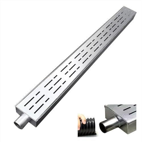 Canal de drainage extérieur avec embouts et kit de sortie – Bac de drainage fin de gouttière de 3,5 à 10,2 cm pour une gestion efficace de l'eau dans les égouts et les puits