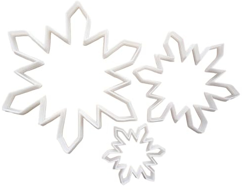 Snowflake Cookie Cutter Snow Flake Dough Pastry Biscuit Winter Christmas Xmas Stencil Fondant Sharp Sharp (Large)