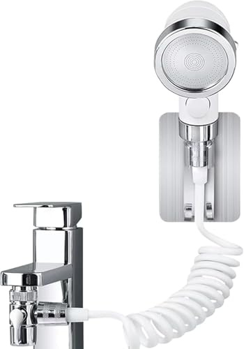 Koeutoze Soffione doccia, 3 tipi di getto, testa per risparmiare acqua, testa pioggia con ugelli in silicone autopulenti, regolazione con una sola mano, grande spruzzatore, sotto pressione