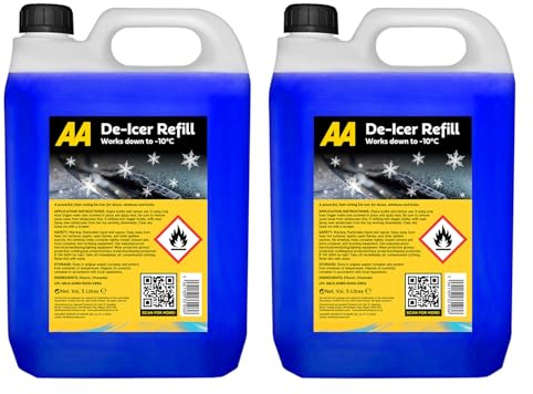 AA Fast Acting Deicer, 2 x 5 Litre, Refill, for Doors, Windows and Locks, Effective to -10°C