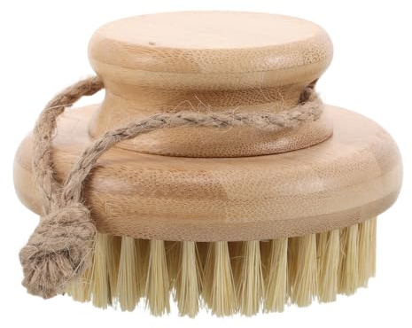 STOBAZA Spazzola Esfoliante Resistente All'usura per Doccia in Bambù e Sisal con Manico per Scrub Corpo e Rimozione Pelle Morta sotto la Doccia Adatta per Uomo e Donna