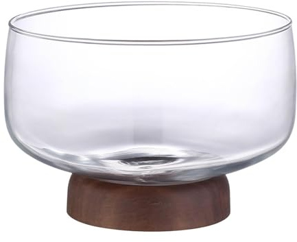 BEALIFE Grande ciotola per zuppa inglese con piedistallo, ciotola in vetro multiuso per l'intrattenimento domestico, in vetro decorativa, squisite ciotole per frutta con piedistallo, estetica