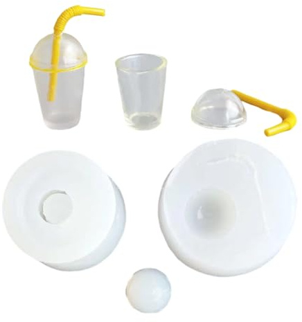 Nucelit Robust silikon bubbla te kopp form detaljerad harts konst tillbehör miniatyr dryck tillbehör hantverk verktyg set handgjord miniatyr kopp form