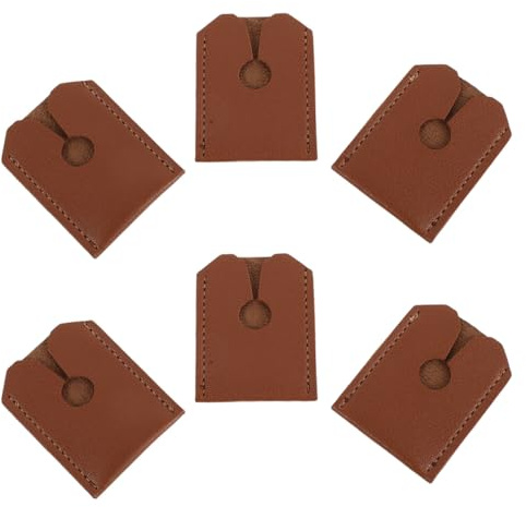 SHOWERORO 6pcs Razor Cover Men Safety Razor Head Protective Case Pu Leather Head Storage Sleeve Guard