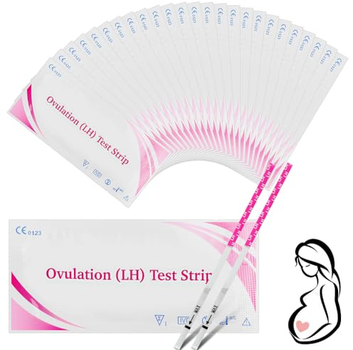 Beugo 25 Stück Ovulationstest Streifen, Ovolationsteststreifen für Eisprung 25 miu/ml Sensitivität, Fruchtbarkeitstest für Frauen, Ovulation Tests (25 Stück Ovulationstest)