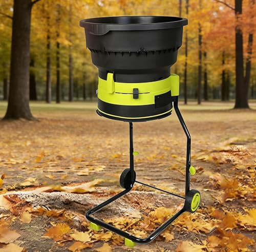 Naturalpowev Portable Electric Leaf Mulcher, Leaf Shredder with Collection Bag and Cutting Lines - 2500W 8000RPM Motor for 17:1 Ratio Compact Chipper, for Grass and Pine Needles 20m-Powercord