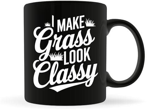 Landscaper Coffee Mug 11oz Black - Grass classy - Lawn Mower Gifts For Dad Grandpa Gardener