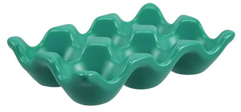 CHICAMPERA Portauova in Ceramica 6 Scomparti, Contenitore per Uova Sode, Accessorio Decorativo per Tavolo da Pranzo e Frigorifero, Uso Domestico e Ristoranti