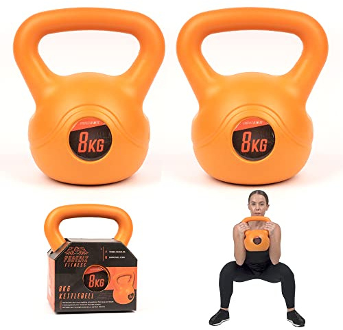 Phoenix Fitness Vinyl Kettlebell Pair - Heavy Weight Kettle Bell for Strength and Cardio Training, Sold as a Pair