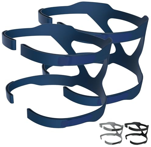 Universal CPAP-Kopfband 2 Stück, Hersvin Ersatz-Kopfbänder Kompatibel mit den Meisten Nasalen, Vollflächigen Schlafapnoe-Masken (2 Stück, Blau)