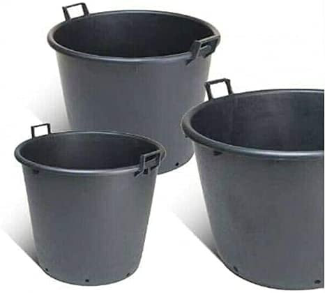 Vaso Mastello 160Lt, ø 80cm, h.51cm - Professionale in Polietilene LDPE – Vaso Tin­ozza Grande Resistenza per Giardino, Orto, Edilizia – Con Manici Ergonomici – Adatto a Esterno, Vivaio, Uso Agricolo