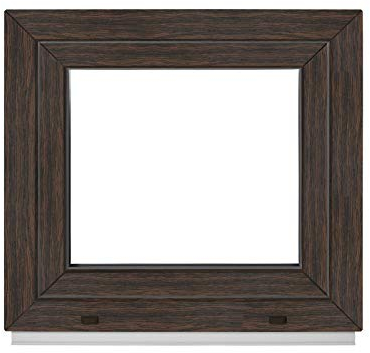 Framex Fenster Dark Oak Außen/Innen - Alle Größen Kellerfenster Kunststoff BxH 700 x 400 mm - Garagenfenster Fenster PVC 70 x 40 cm 2-Fach Verglasung-Din Links-Dreh Kipp Kunststofffenster