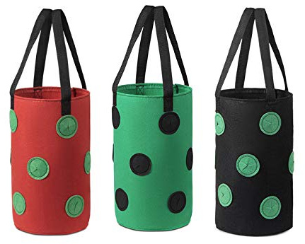 Dysetcs Gardens Upside Down Pflanzgefäß, 3 Gallonen Erdbeer-Pflanztasche mit Löchern, zum Aufhängen von Erdbeertomaten