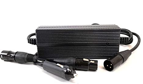 Enerpower DC-DC Kfz Ladegerät 12V-24V Li-Ion auf 42V 3A XLR-3, DC Rundstecker für Wohnmobile, Boote, LKW´s etc. (XLR-3)