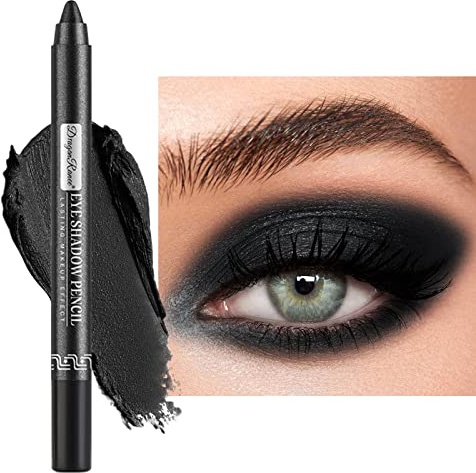 Perlglanz-Seidenraupen-Lidschatten-Stift, dauerhaft wasserdicht und nicht blühend, glänzender Perlglanz-Gelstift, 12-farbiger Lidschatten-Stift (schwarz)