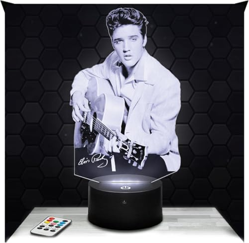 Lampephoto.fr - Elvis Presley 3D Lamp Night Light Lamp 3D LED Illusion, Christmas, Gift idea for Boys and Girls, Children's or Adult Bedroom Night Light, Gifts Merchandising TOP