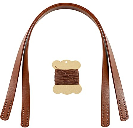 Csirnto Taschenhenkel 2 Stück PU-Leder Taschengriffe Tasche Griff Schulterriemen Taschenriemen Handtaschen Schultertasche Gurt Ersatz Griffe für Handtasche Geldbörsen, Braun