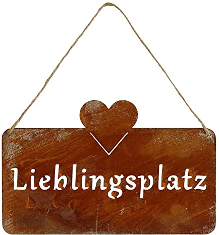 Rost Schild Lieblingsplatz Grillplatz Willkommen Platz für Zwei Edelrost Hängeschild Lieblingsplatz