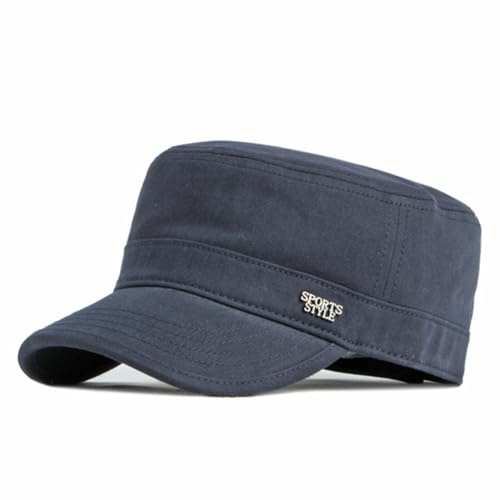 Military Hat for Men Army Hats Unique Design Cadet Cap Adjustable (Cotton, Sport-Dark Blue)