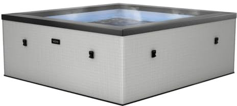 Wave Eco Foam SPA | SPA portátil al Aire Libre con Calentamiento rápido | Material de PVC Duradero | Fácil configuración (Garda, Gris Grafito | 4 Personas)