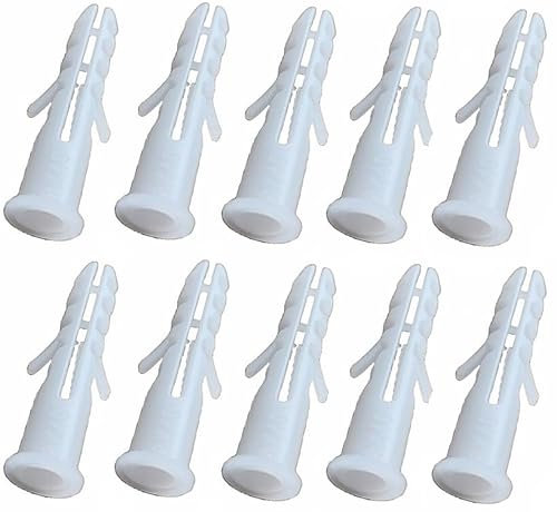 Lot de 10 chevilles murales universelles robustes en nylon (M8 x 40 mm – Blanc)