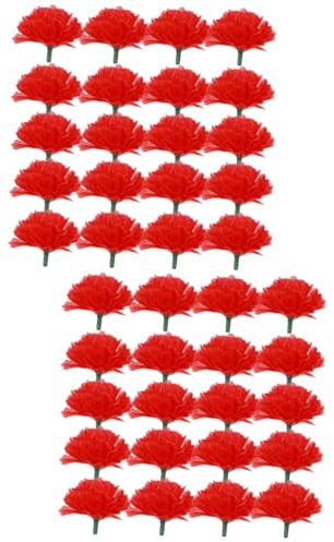 LABRIMP 2 Sets Nelken- Künstliche Blumen Hochzeitsblumen Seidenblumen Ornament Dekorative Falsche Blumen Künstliche Seidenblumen 20 Stück