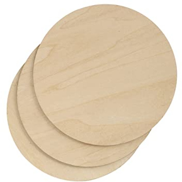 Operitacx 6pcs Wooden Tiles Round Wood Slices Unfinished Wood Sign DIY Coasters Cupcake Stand Pyrography Props
