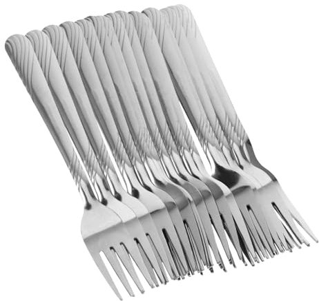 OKUMEYR 24pcs Stainless Steel Forks Modern Pattern Design for Fruit Forks Western Dining Easy to Clean