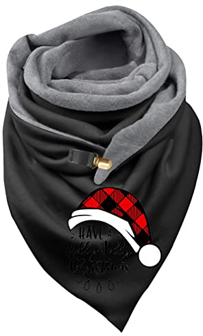 IQYU Männer Schal Schal Senfgelb Gemustert Kopftuch Dreiecksschal Winter Warmer Weihnachtsschal Schal Und Mütze Herren Set