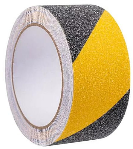 JJHXM 1 Rotoli 50mm*5m Nastro adesivo antiscivolo,nastro antiscivolo per gradini,strisce antiscivolo per scale esterne,nastro di sicurezza,per interni ed esterni(Nero Giallo)
