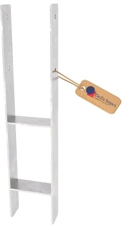 GeZu Impex Supporto per Pali H 81 x 400 mm Zincato a Caldo Set di 8 Supporto per Pali tipo H da Fissare a Cemento Ancoraggio tipo H