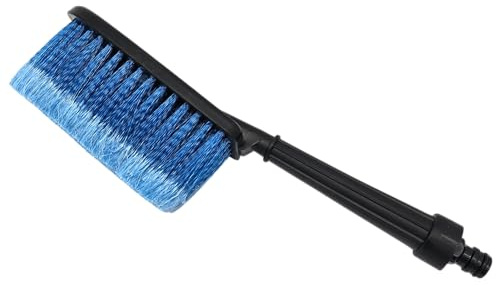 Hero Autowaschbürste mit Wasserdurchlauf – Waschbürste mit Schlauchanschluss – weiche PVC Borsten – Reinigungsbürste Felgenbürste Reifenbürste für Auto PKW KFZ Wohnmobil Boot – HR-40400