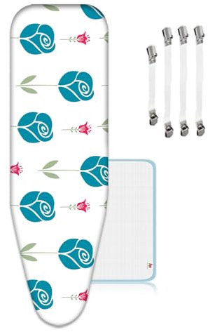 Bügelbrettbezug, XXL, Universal größe Bügeltischbezug, Extra Lage, 160 x 60 cm, Schöner Ersatz mit 4 Bügeltischspanner