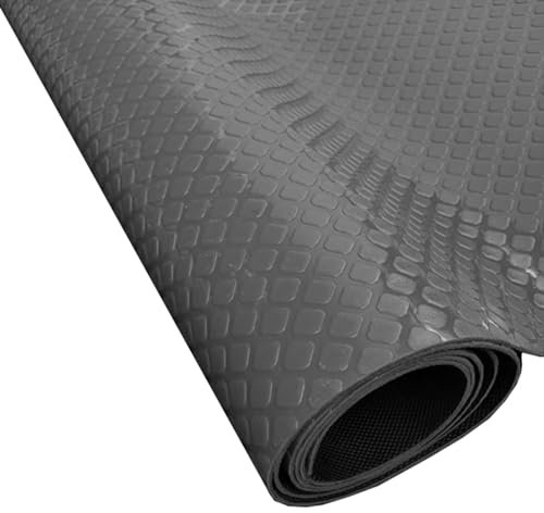 Rouleau de sol en caoutchouc imperméable, plaque de damier, tapis de sol antidérapant en caoutchouc pour garage, entrepôt, atelier, abri de jardin, durable et facile à nettoyer