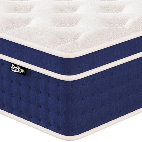 Bednew King Size Mattresses 31.5cm, 12.2 Inch Innerspring Medium Firm Mattress 5FT with Pocket Spring and Breathable Foam For Cool Comfort Sleep, Hybrid King Size Mattress (150x200x31.5cm)