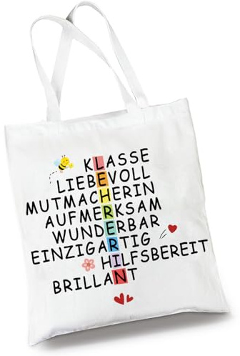 Lehrerin Geschenk Baumwollbeutel, Lehrer Geschenk Stofftasch Dankeschön Geschenk Lehrerin - Lobt die Gabe des Lehrers
