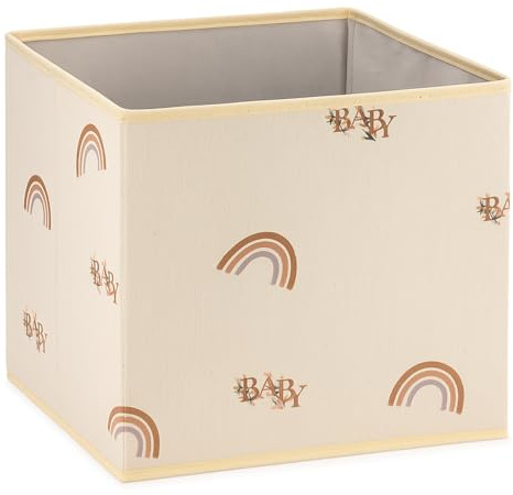PRENDİ HOME K117 Scatola portaoggetti pieghevole 30 x 30 x 30 cm in tessuto per giocattoli, vestiti e casa – Scatola stabile senza manici, pieghevole salvaspazio, ideale per la cameretta dei bambini