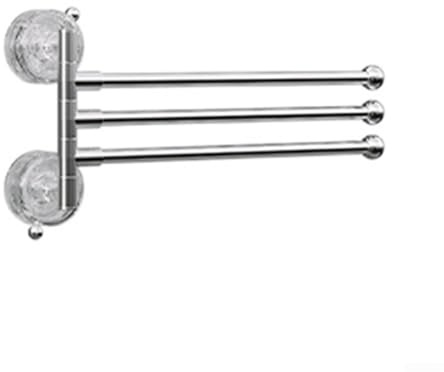 Porte-serviettes à ventouse avec rotation à 180 degrés, design pliable multi-tiges pour économiser de l'espace, convient pour les serviettes et les vêtements, installation sans dommages au mur