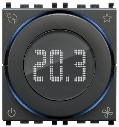 Vimar 02974 Termostato IoT a rotella, compatibile con Alexa, Google Home e IFTTT, retroilluminazione regolabile, ingresso sensore esterno, da completare con placche Eikon, Arké, Plana, Idea