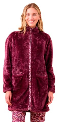 Noidinotte - Vestaglia Donna Invernale Coral e Eco Pelliccia