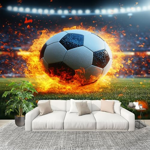 Papel Pintado Salón Dormitorio FúTbol Deportivo En 3d - Fotomurales Pared Tejido No Tejido Decorativos Murales Alta DefinicióN Fotográfico Moderno Decoración de Paredes (200x140 cm)