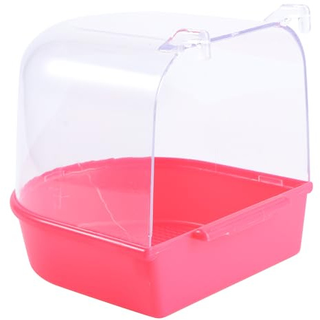 Gadpiparty Vogelbad für Käfig Abnehmbare Badewanne mit Teiltransparentem Deckel Sicher und Langlebig Geeignet für Kleine Kanarienvögel und Papageien Einfache Reinigung und Stressfreies Baden