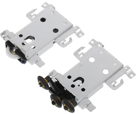 LIFKOME Placard en Fer et Abs Kit de 2 Roulettes pour Porte Coulissante Ensemble et Inférieur, Fonctionnement Fluide et Compatibilité Robuste pour Garde-robe