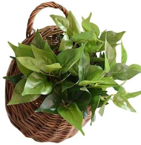 Décoration Murale en Vannerie | Contenant Artisanal à Accrocher en Rotin Naturel - Paniers Muraux en Vannerie - pour Salon, Chambre, Cuisine, Jardin, Maison, Intérieur Rustique