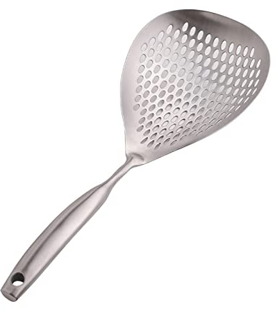 KCHFEVQ Cuchara Coladora para Pasta, Cuchara Coladora de Cocina, Cuchara Colgante de 15'' para Freír Aceite, Cuchara para Freír, Colador, Col