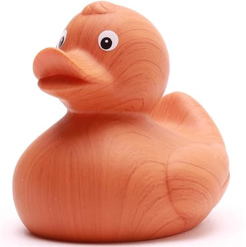 Duckshop I Badeente Holz I Quietscheente I Quietscheentchen L: 8,5 cm I Geschenk für Natur-Fans I Präsent für Sammler